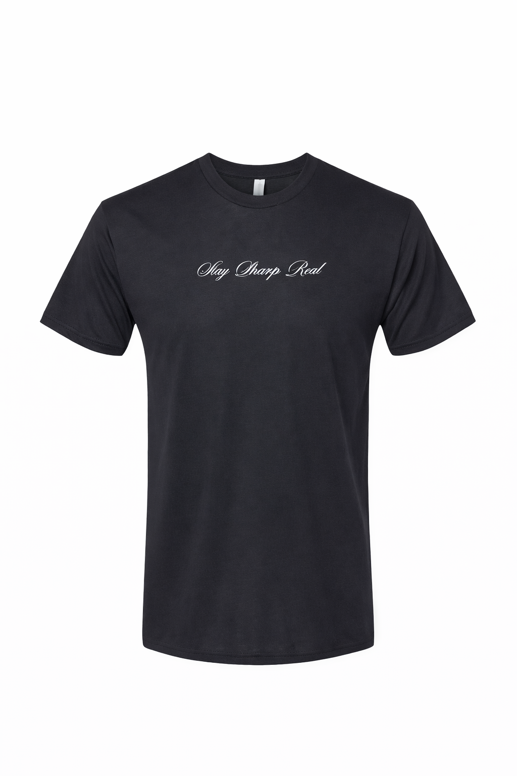 SBR Comfort Zone Tri-Blend Tee in black with Stay Sharp Real front script, soft tri-blend BJJ graphic tee