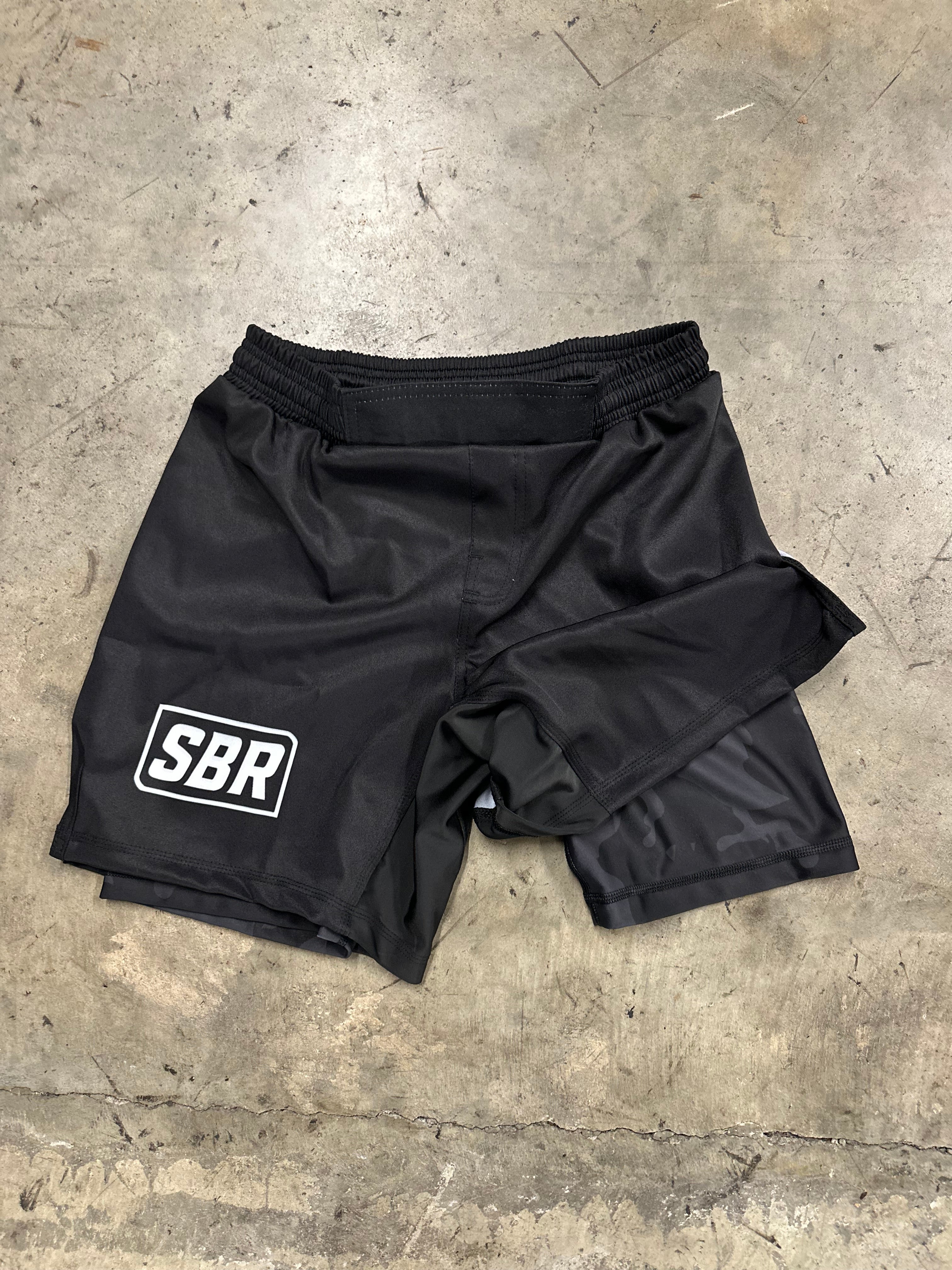 SBR Lined No-Gi Shorts showing built-in inner compression liner for no-gi grappling support